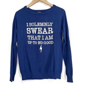 Harry Potter I Solemnly Swear That I Am Up To No Good Sweater Blue S
